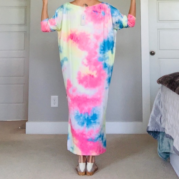 TIE DYE - NWT Off Shoulder Maxi Dress - Picture 9 of 12